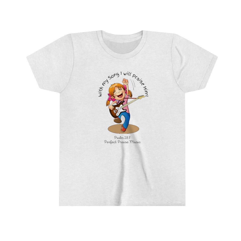 &quot;With My Song&quot; Girl Guitar Youth Worship Tee