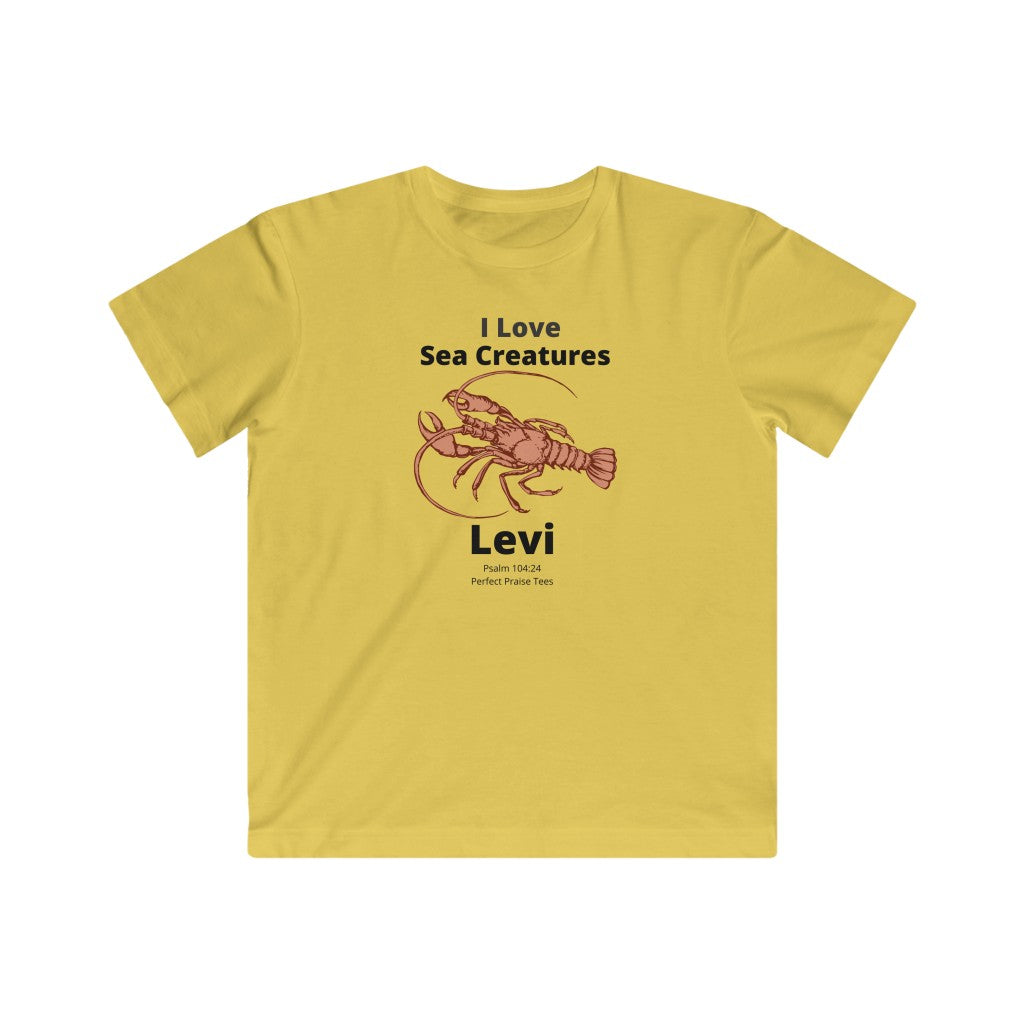 i Love Sea Creatures Personalized Tee for Kids