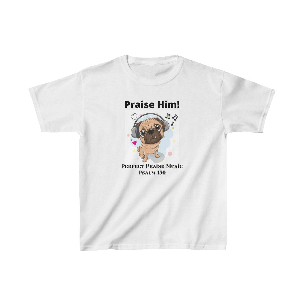 Praise Him Dog with Headphones Youth Worship Tee