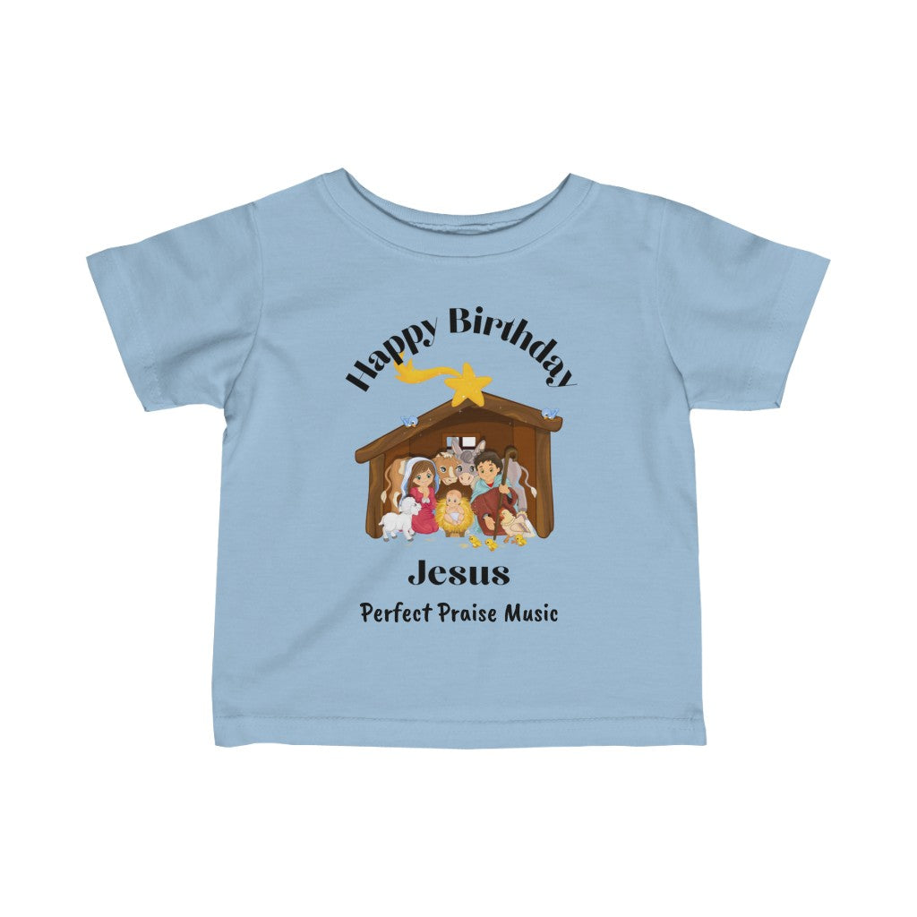 &quot;Happy Birthday Jesus&quot; Baby/Toddler Tee (Black Font)