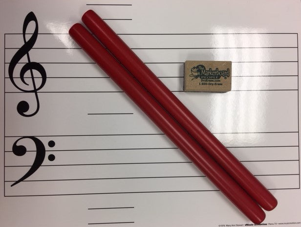 Staff Whiteboard, eraser and rhythm stick package. 